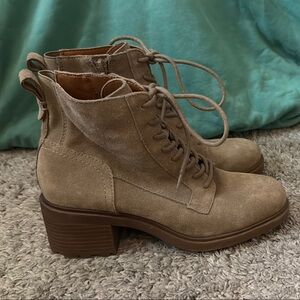 Lucky Brand Stylish Tan Suede Ankle Boots